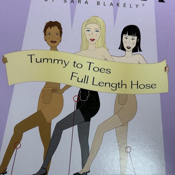 All The Way Spanx Size E Black Tummy to Toes Full Length Hose SUPER CONTROL - Picture 4 of 5